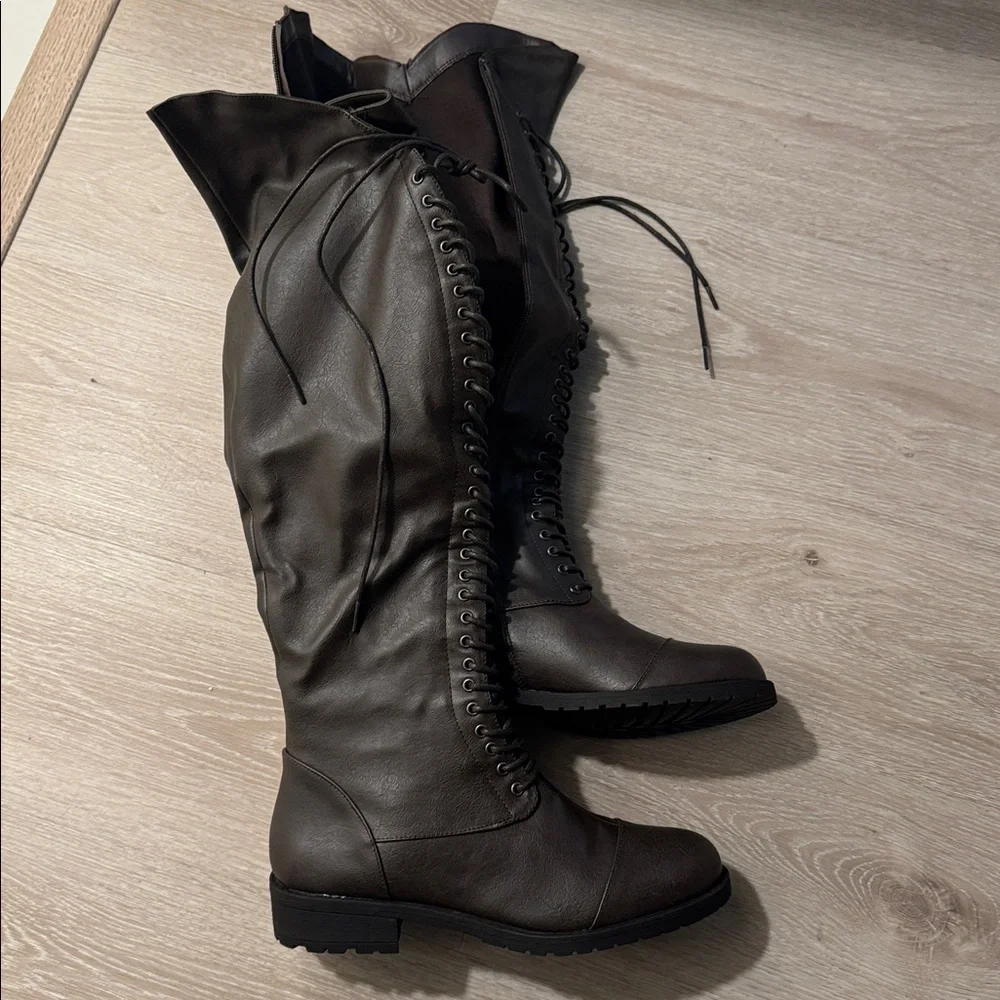 Street Style Brown Lace-Up Boots NEW 🏷️